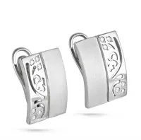 Серьги из серебра с фианитами