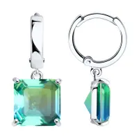 Серьги из серебра с ситаллами
