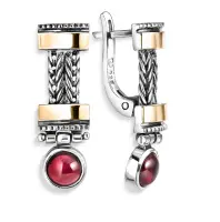Серьги из серебра с гранатом