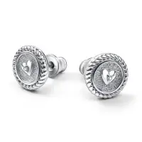 Серьги из серебра с фианитами «Сердце»