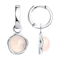 Серьги из серебра с розовым кварцем Серьги из серебра с розовым кварцем