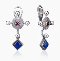 Серебряные серьги «Спокойствие» с лазуритом Серебряные серьги «Спокойствие» с лазуритом