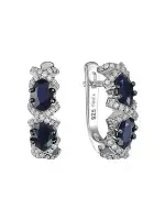 Серьги из серебра с натуральным сапфиром Серьги из серебра с натуральным сапфиром