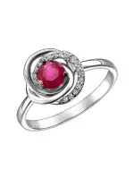 Кольцо с натуральным рубином