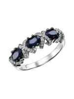 Кольцо из серебра с натуральным сапфиром