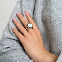 Серебряное кольцо с ларимаром Серебряное кольцо с ларимаром