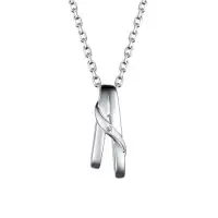 Серебряное колье с бриллиантом