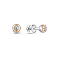 Серьги из серебра с бриллиантом Серьги из серебра с бриллиантом