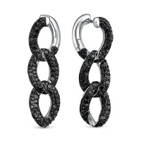 Серьги из серебра со шпинелью «Цепь»