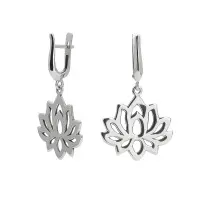 Серьги из серебра «Лотос»