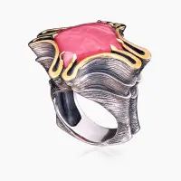 Серебряное кольцо «Розовый Крест» с родохрозитом Серебряное кольцо «Розовый Крест» с родохрозитом