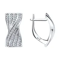 Серьги Sokolov из серебра с фианитами «Вращение»