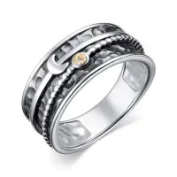 Кольцо из серебра с бриллиантом «Луна» Кольцо из серебра с бриллиантом «Луна»