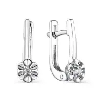 Серьги из серебра с бриллиантом Серьги из серебра с бриллиантом