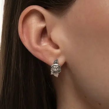 Серебряные серьги «Розы»