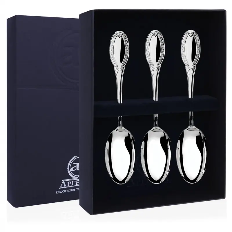 Серебряный набор «Император» 3 чайные ложки