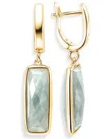 Серебряные серьги с амазонитом и позолотой Серебряные серьги с амазонитом и позолотой