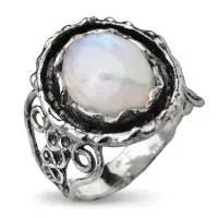 Серебряное кольцо с голубым агатом