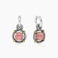 Серьги из серебра с камнем родохрозит