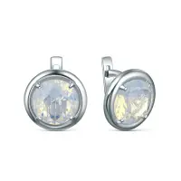 Серьги из серебра с лунным камнем Серьги из серебра с лунным камнем