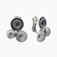 Серьги из серебра с камнем питерсит