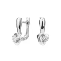 Серебряные серьги с бриллиантом Серебряные серьги с бриллиантом