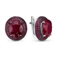 Серебряные серьги с рубинами