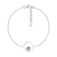 Серебряный браслет с топазом «Круг»