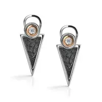 Серебряные серьги с бриллиантом