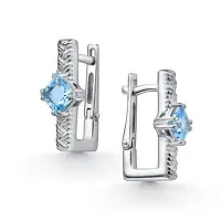Серьги из серебра с топазом
