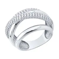 Кольцо из серебра с фианитами Орбита