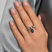 Кольцо из серебра с камнем лабрадор