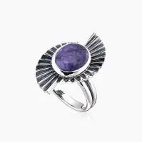Кольцо из серебра с камнем чароит