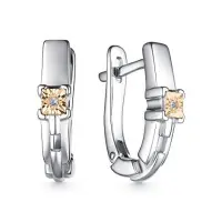 Серебряные серьги с бриллиантом Серебряные серьги с бриллиантом