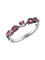 Кольцо «Ягоды» с натуральным рубином