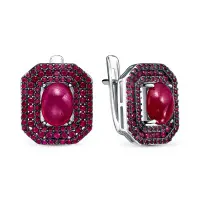Серьги из серебра с рубинами Серьги из серебра с рубинами