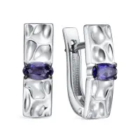 Серьги из серебра с иолитом