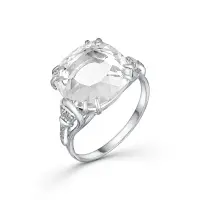 Кольцо из серебра с горным хрусталем и фианитами Кольцо из серебра с горным хрусталем и фианитами