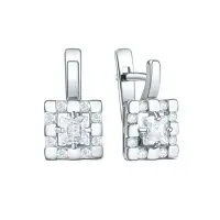 Серьги из серебра с фианитами