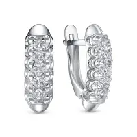 Серебряные серьги с фианитами Серебряные серьги с фианитами