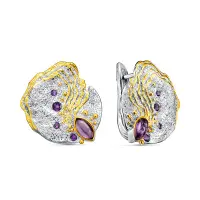 Серьги из серебра 925 пробы с аметистами