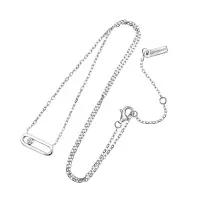 Серебряное колье с бриллиантом