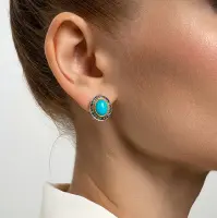 Серьги из серебра с бирюзой Серьги из серебра с бирюзой