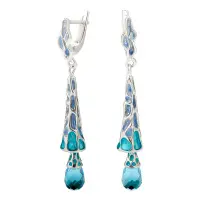 Серьги из серебра с эмаью «Ар-Нуво»