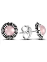 Серьги из серебра с розовым кварцем