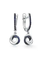 Серебряные серьги с сапфирами