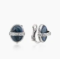 Серьги из серебра с камнем питерсит Серьги из серебра с камнем питерсит