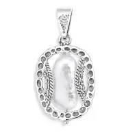 Серебряный кулон с жемчугом Барокко