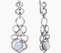 Серьги из серебра с ларимаром