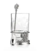 Подстаканник «Держава» из серебра с ложкой